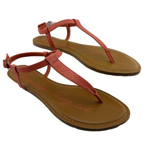 American Rag‎ Women's Krista T-Strap Flat Sandals Coral Size 7.5 NEW